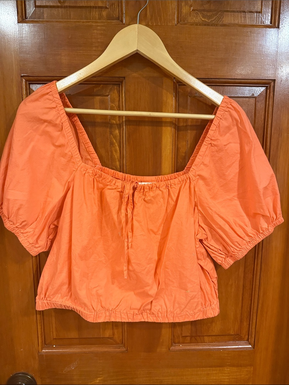 Universal Thread Orange Puff-Sleeve Crop Top